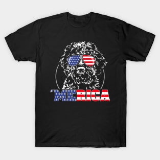 Lagotto Romagnolo American Flag Merica dog T-Shirt